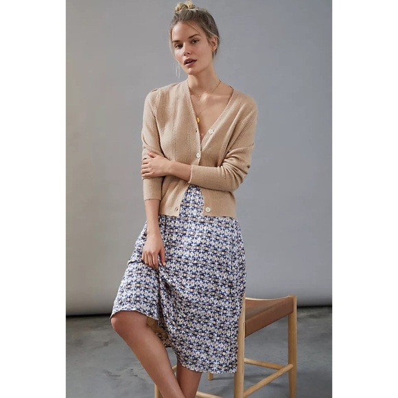 ANTHROPOLOGIE | Teresea Textured Satin Midi Skirt | NWT - Picture 5 of 6